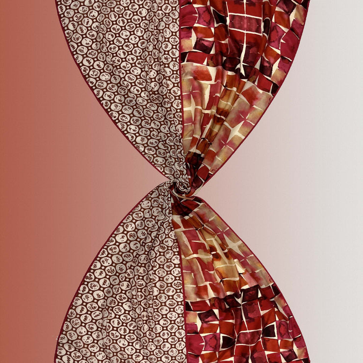 Praga - silk / cotton scarf with grosgrain ribbons