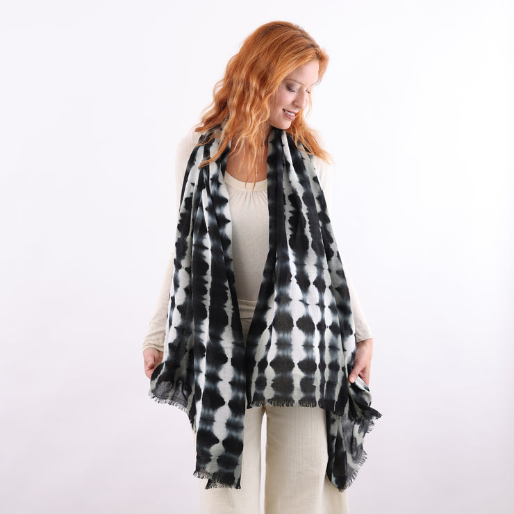 Shibori - viscose / wool scarf