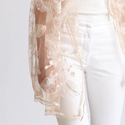 Silver - Sciarpa di tulle ricamata