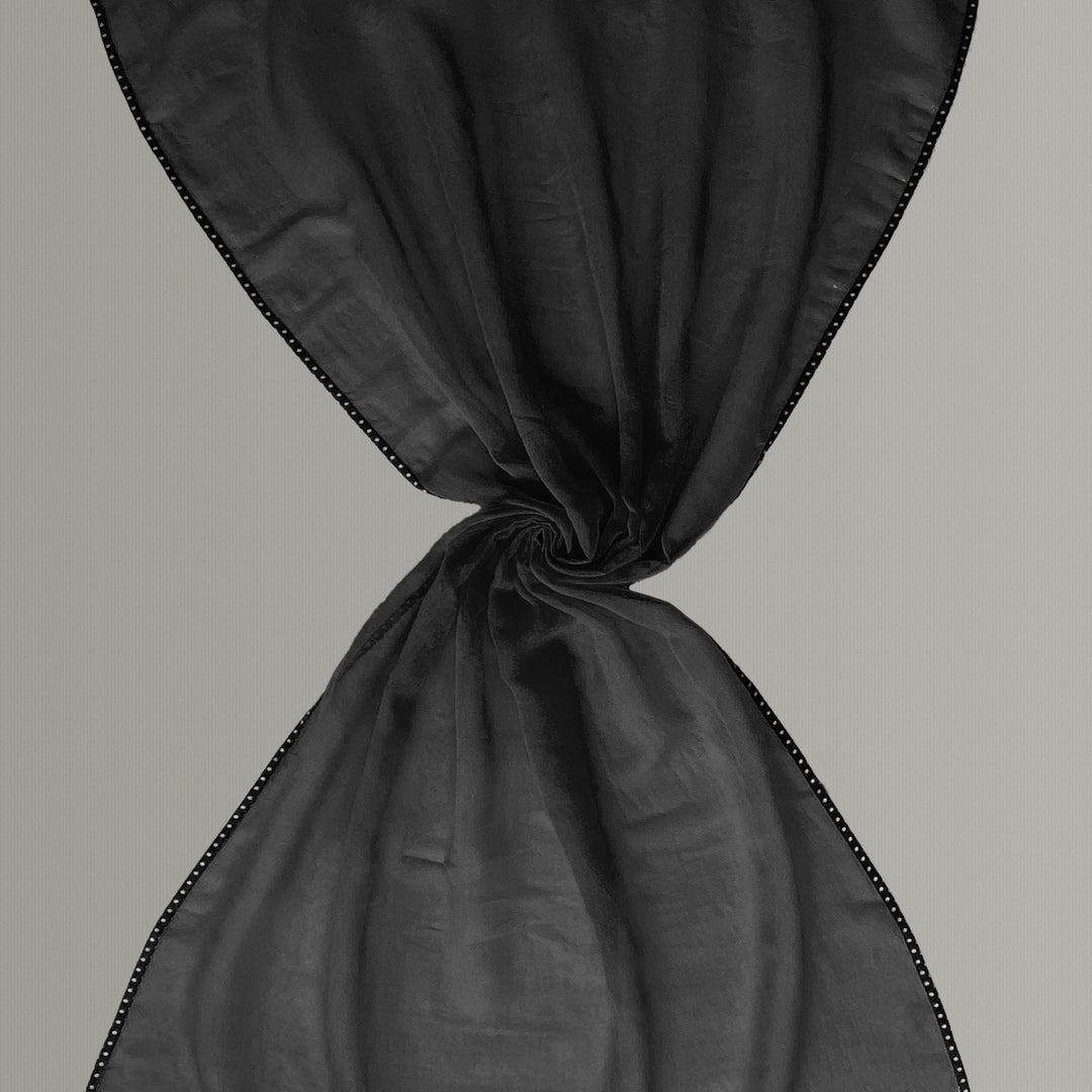Tortola - plain scarf with satin ribbons