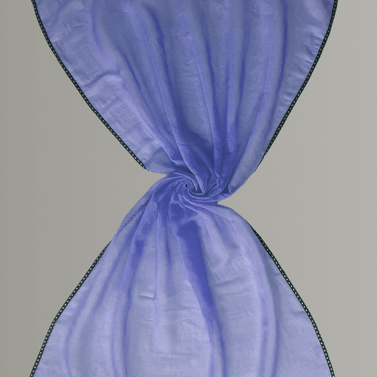 Tortola - plain scarf with satin ribbons