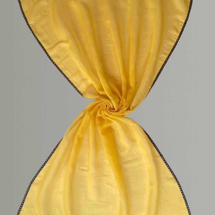 Tortola - plain scarf with satin ribbons